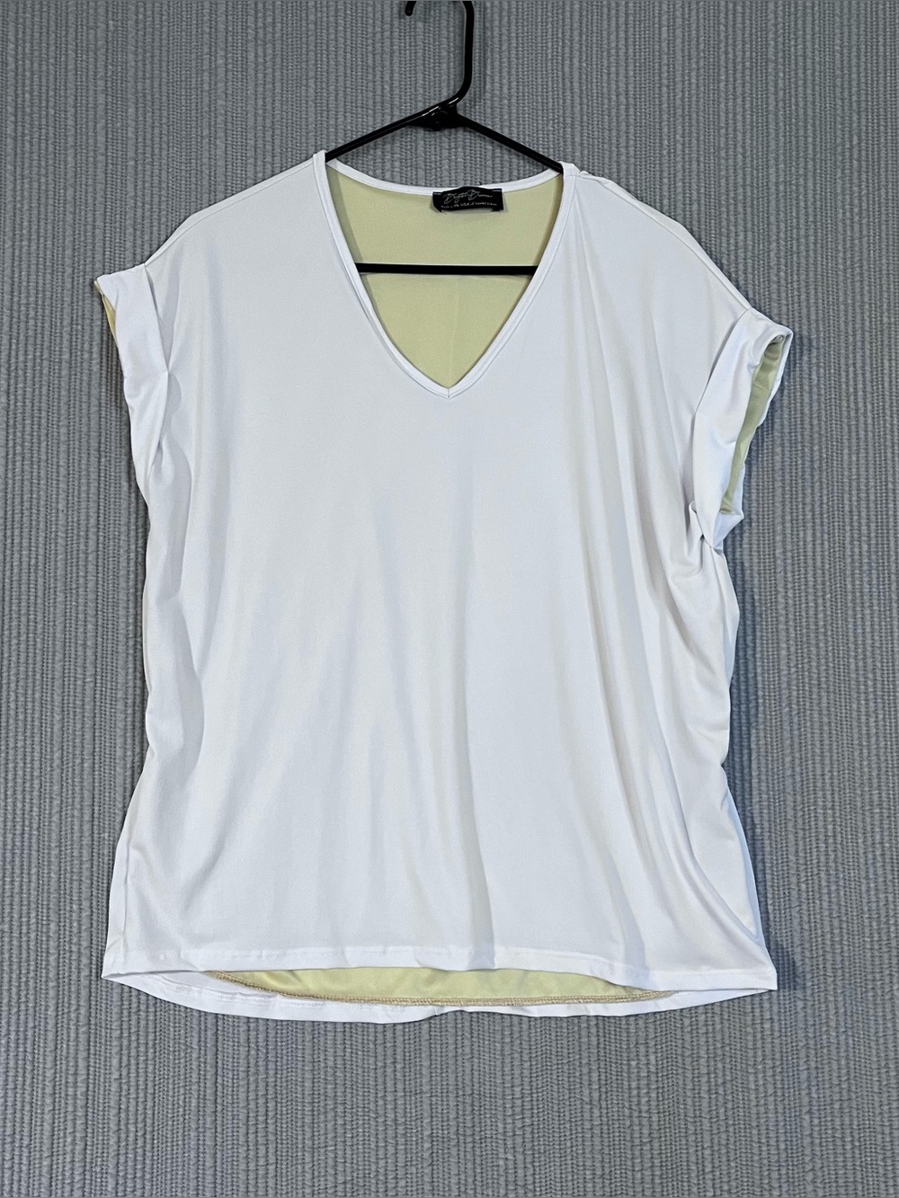 Brigitte Brianna Top White Lined Womens L